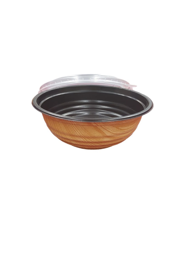 Plastic Bowl with Wooden Outer
