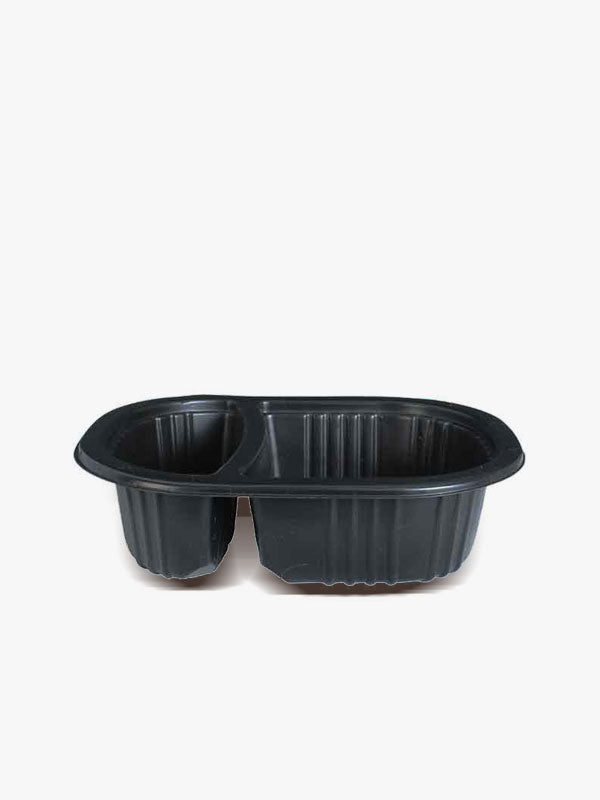 Plastic Tray Dual Compartments