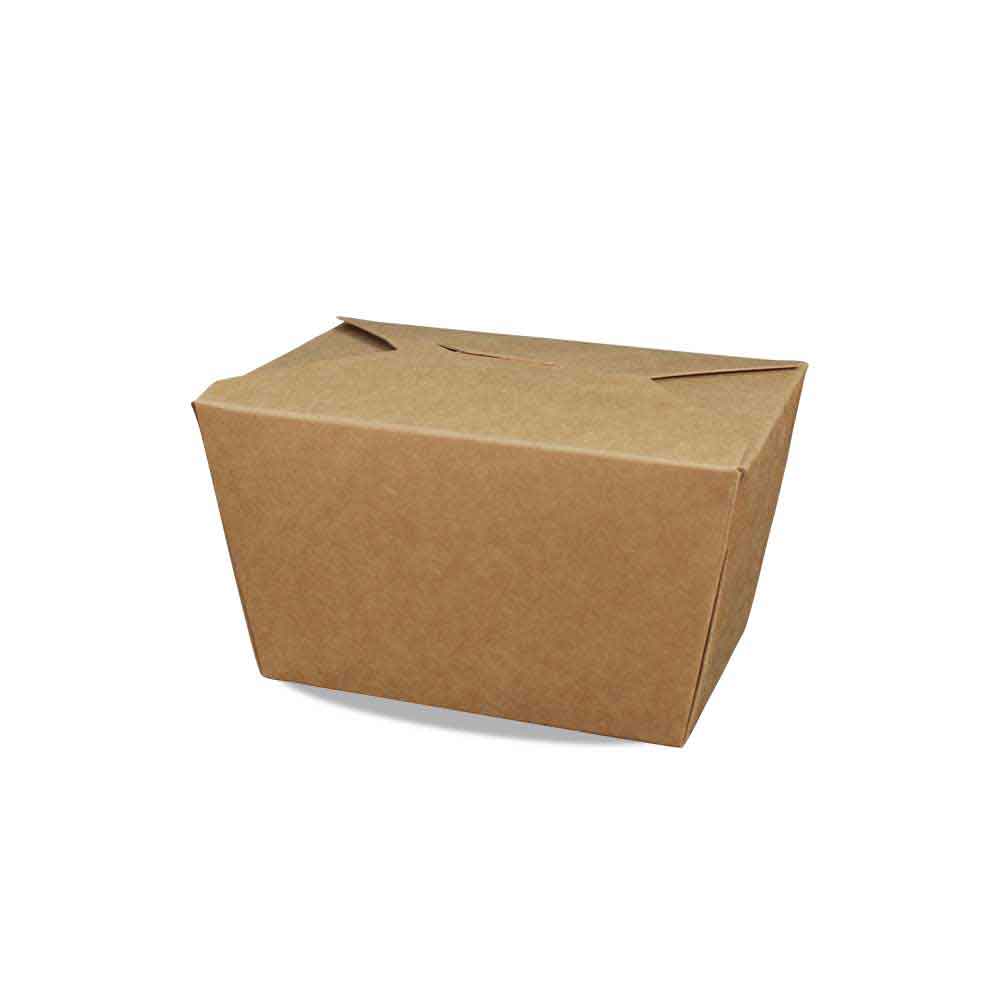 Brown kraft paper tray 1000ml closed