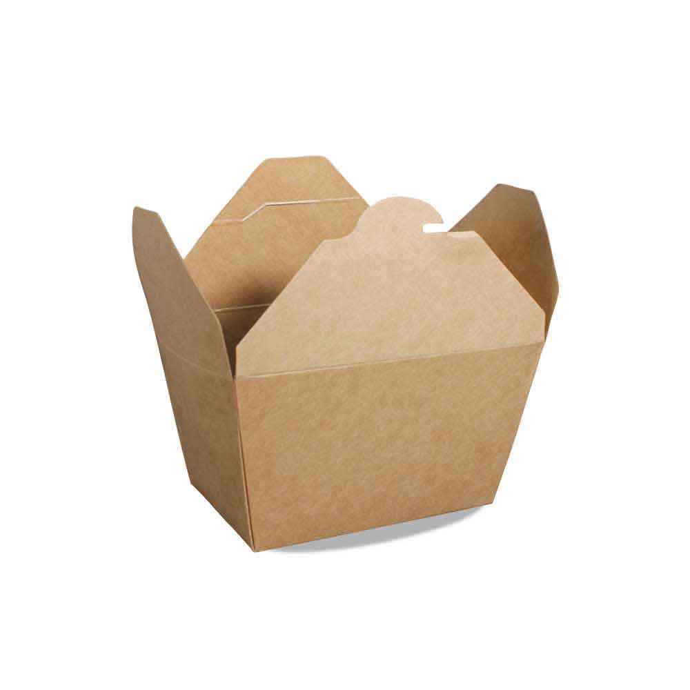 Brown kraft paper tray 1000 ml opened