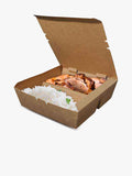 Brown Kraft Paper Tray with 2 Compartments opened
