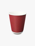 12 oz Red Rippled Double Wall Paper Cup