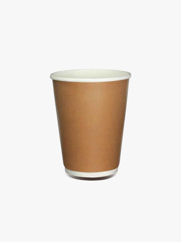 12 oz White and Brown Double Wall Paper Cup