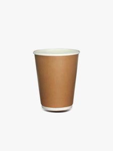 8 oz White and Brown Double Wall Paper Cup